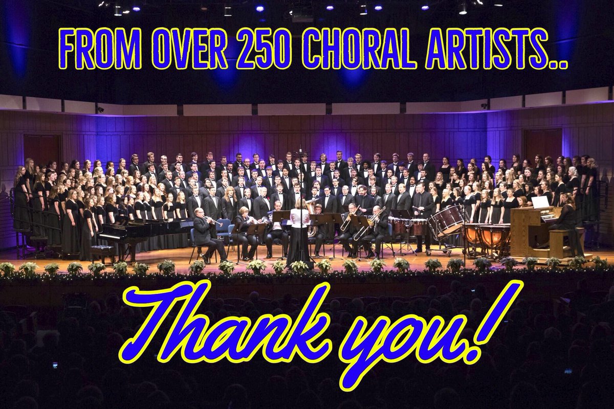 From the over 250 SDSU Choral Artists, THANK YOU for your generous participation during #OneDayForSTATE! We are extremely grateful for your continued support and can not wait to have you back in the seats of the Larson Concert Hall!