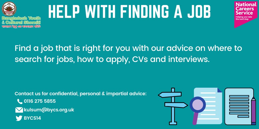 𝗛𝗲𝗹𝗽 𝗪𝗶𝘁𝗵 𝗙𝗶𝗻𝗱𝗶𝗻𝗴 𝗮 𝗝𝗼𝗯

Our advisors will help you find a job that is right for you.

For confidential, personal and impartial advice, contact us on: 0116 275 5855

#Leicestercity #Careers #Advice