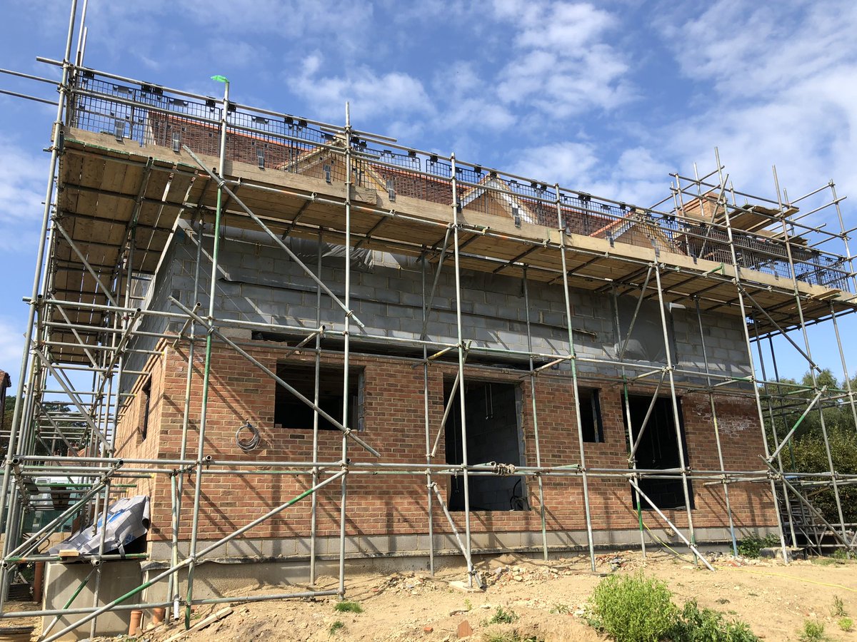 OmurcaLtd's tweet photo. Chimney stack completed to this new build project, windows and hanging tiles next. More images and details to follow. #newbuild  #selfbuild  #roof  #construction  #roofing https://t.co/uNQkwqLUQd