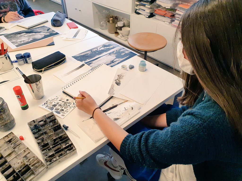 Welcome back to our young artists! We are exploring the thrills of Landscape painting using the Ink &amp; Wash technique #mslearns <a href="/ISB_MS/">ISB Middle School</a> #artclass #visualarts #ISBCELEBRATES #ISBartists
