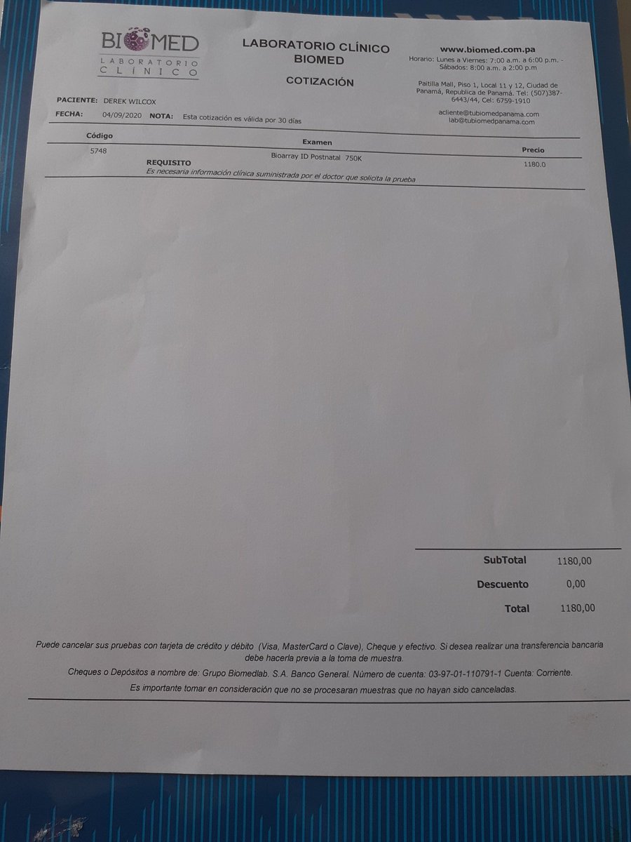 Quiero pedirles a Todos que me Ayuden mi pequeño necesita un examen el Valor es de 1,180bl no tenemos COMO COSTEARLO 
 si alguien desea Ayudar 
Les dejo la cuenta: 
0411980553739
BANCO GENERAL
VELKIS MARTINEZ
CUENTA DE AHORRO 
Que Dios les Bendiga