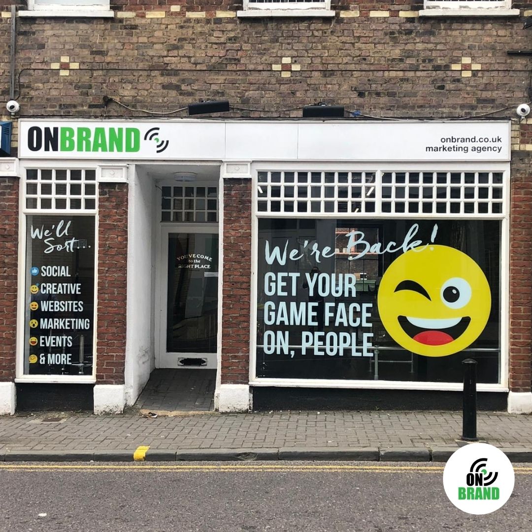 This week, marked the OnBrand team’s first week back in the office since lockdown. 🙌🏻

We’re not known to do things quietly, so thought we’d celebrate our return with a cheeky new window design - what do you think?! 😎 💚

#StAlbansBusiness #MarketingAgency #StAlbans