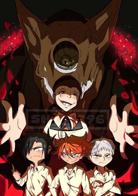 Yakusoku no Neverland/The Promised Neverland (8.7/10)Surrounded by a forest and a gated entrance, the Grace Field House is inhabited by orphans happily living together as one big family, looked after by their "Mama," Isabella.