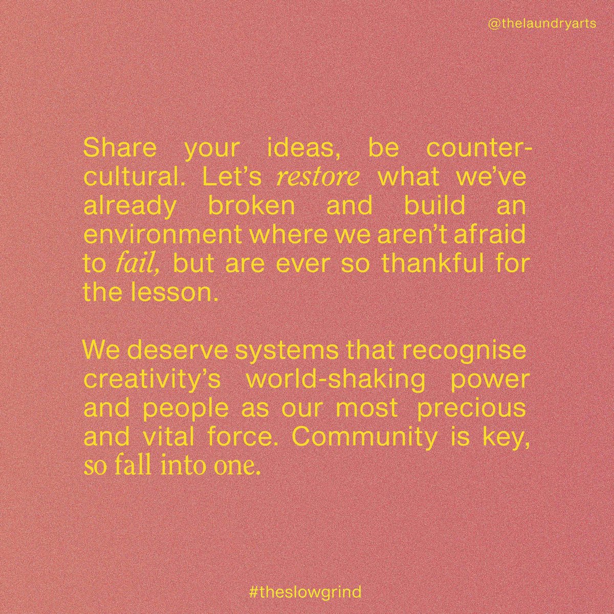 Georgina Johnson’s first book – The Slow Grind: Finding Our Way Back to Creative Balance – addresses how our narrow definition of sustainability has created more inequality. Here, the multi-disciplinary artist discusses what needs to change  https://bit.ly/2ZjZCls&nbsp;