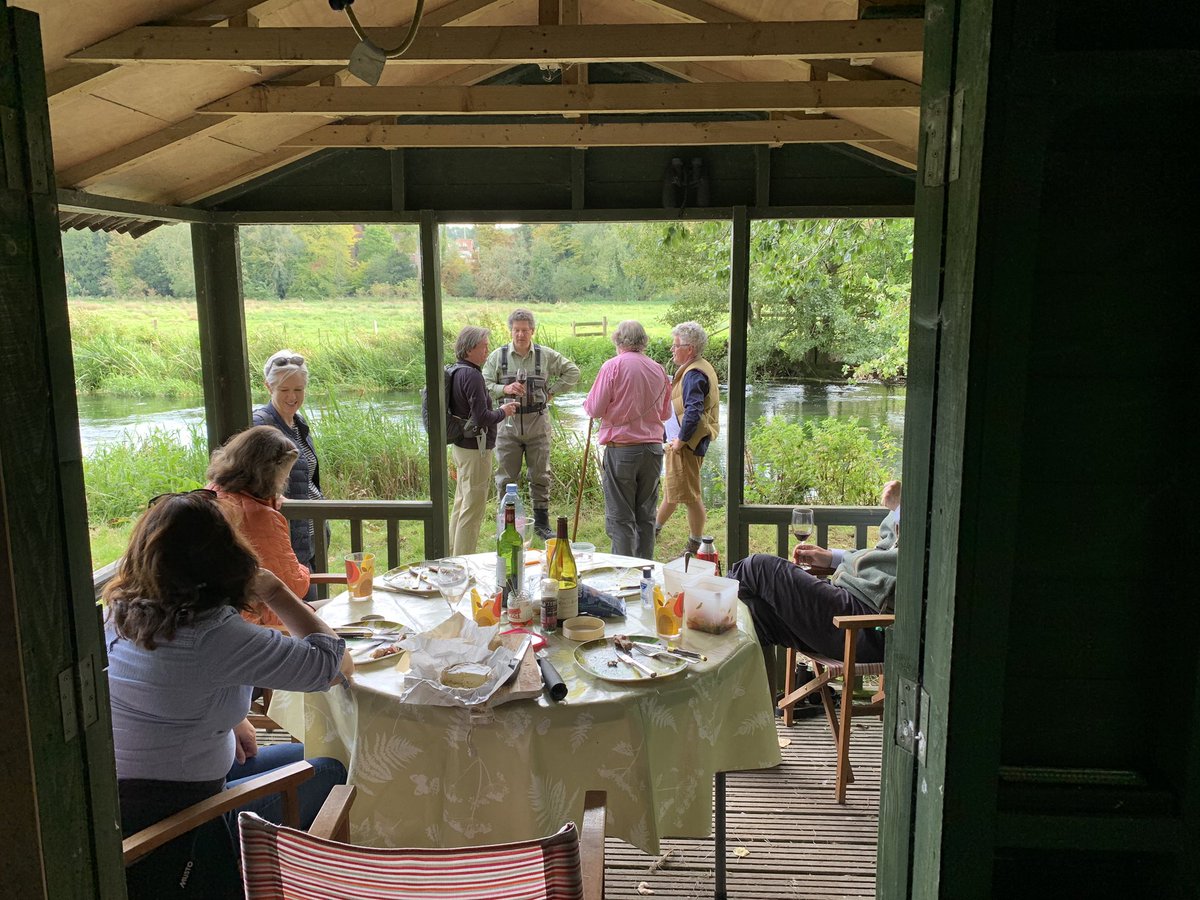 Wonderful photo of Sir Edward Grey surrounded by his beloved birds, in an idyllic fishing hut down by the stretch of the  #Itchen that Grey used to fish...