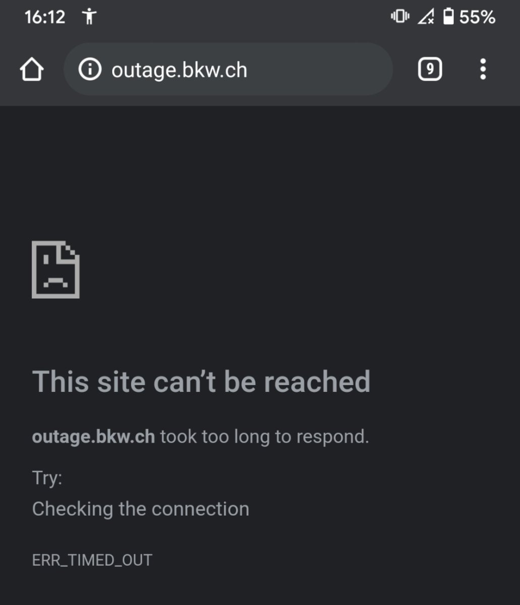 Nach ca einer Stunde #Stromausfall geht auch das Handynetz in der Region Buvheggberg in die Knie. Kann mich nicht an den letzten Ausfall erinnern...