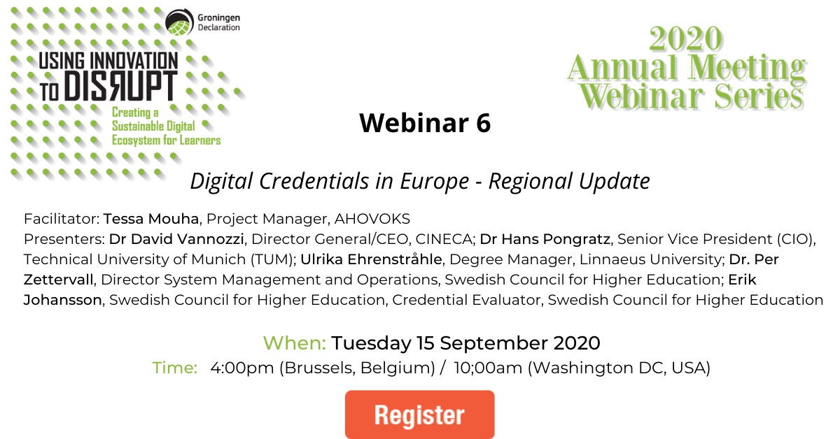 Next Tuesday <a href="/Cineca1969/">Cineca</a>'s CEO will present our #digitalcredentials project at #GDN2020 for a special look at Europe. Registrations are still open! na.eventscloud.com/website/13472/