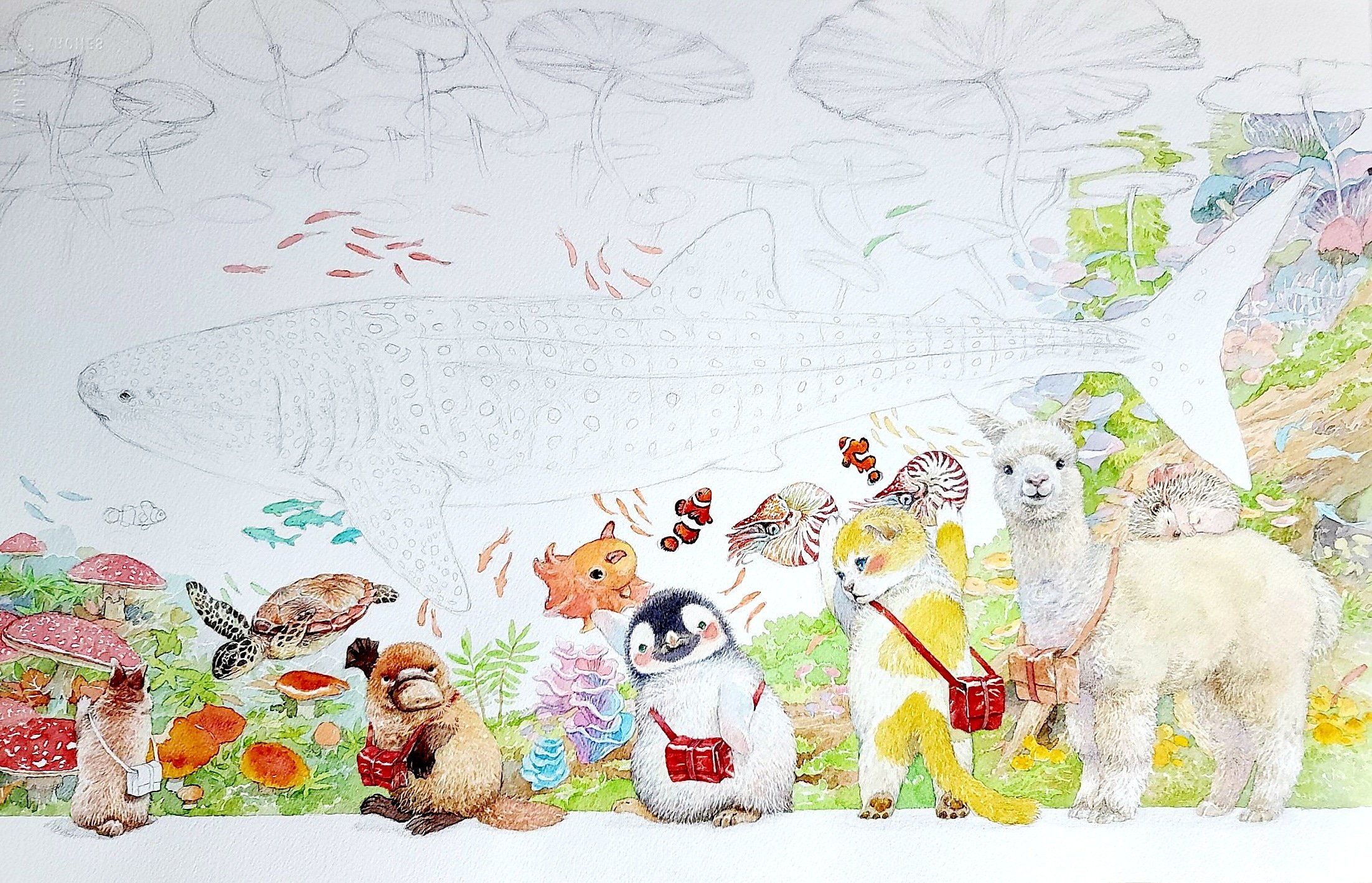 まなつとまふゆ 名古屋クリマk13 今日はエビフライ ペンギン イラスト 水彩 水彩画 エビフライ デザインフェスタ52 デザインフェスタ デザフェス Designfesta52 Designfesta T Co K1nerno8mz Twitter