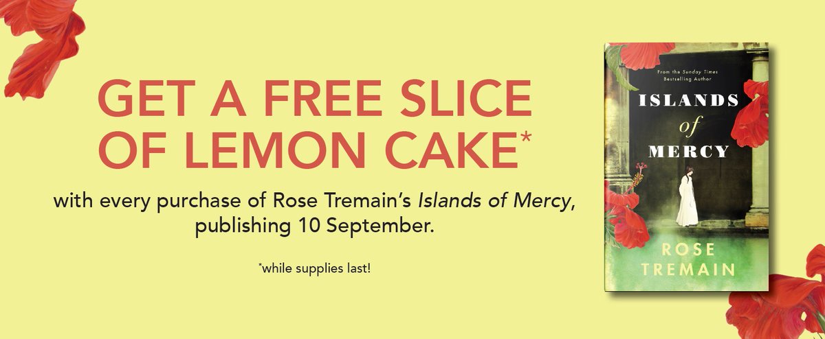 PHBookshop's tweet photo. Claim your free slice of lemon cake from @primrosebakery when you buy one of our first twelve copies of Rose Tremain's delightful new book Islands of Mercy published by @vintagebooks.
#primrosehill
#booksandcake
#historicalnovels
#primrosehillbakery
#bakingandbooks https://t.co/Om40lOpY8C