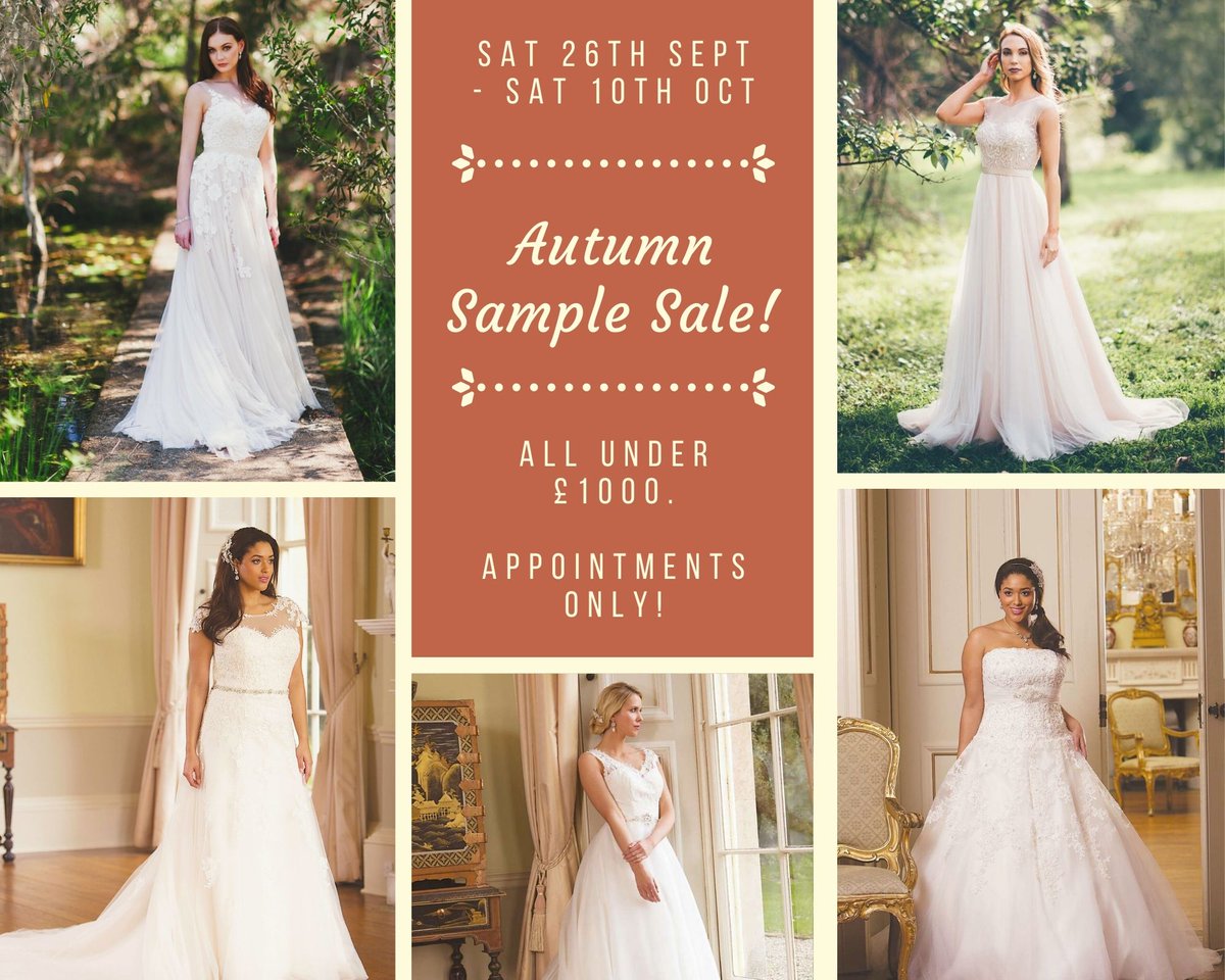 FairytaleGowns's tweet photo. Fabulous sample gowns up for sale at amazing prices. Every gown under £1000!
Appointments only so call on 01793 671439 or use the request form on the website. 
https://t.co/kAiZERIKr0 

Styles to suit all, so book today and let us help you find your dream gown! https://t.co/Tsvga5TM4m