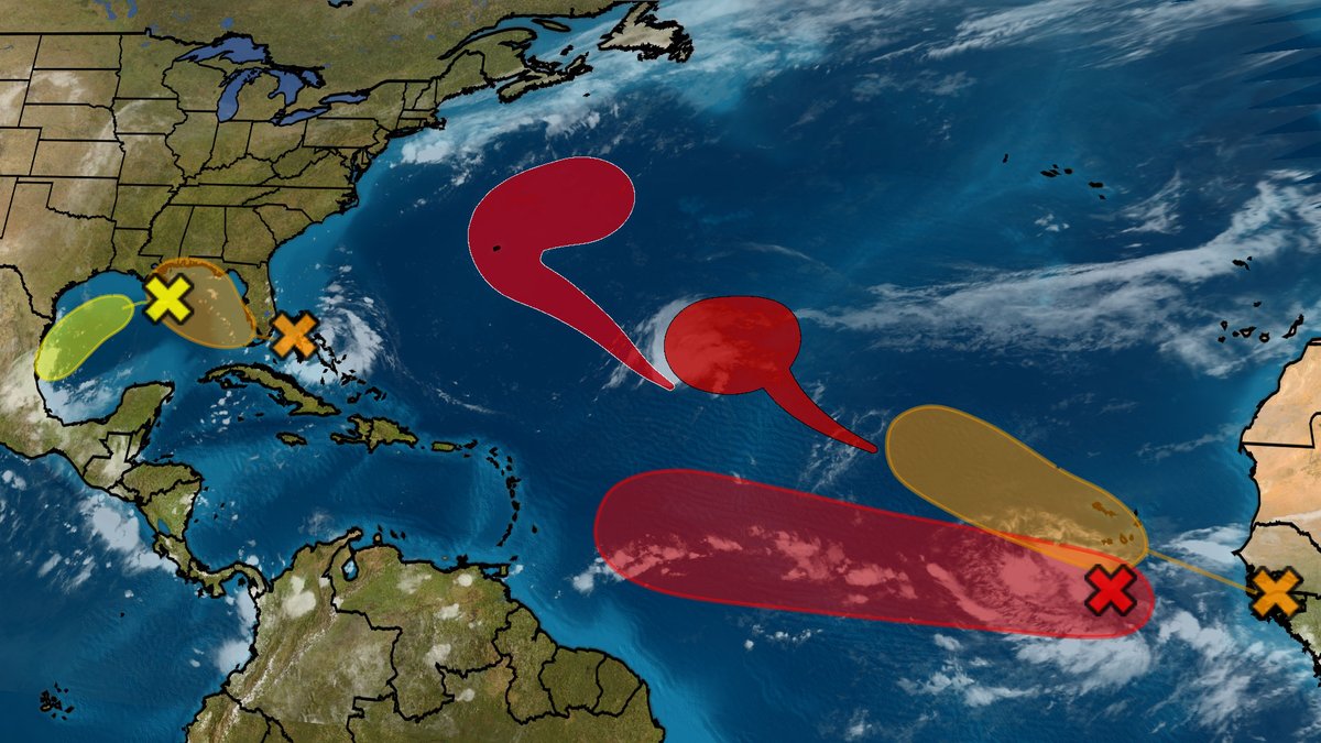 weatherchannel's tweet image. There are several areas of concern in the tropics, including Tropical Storm Paulette which could impact Bermuda and an area that could develop in the Gulf of Mexico: weather.com/storms/hurrica…