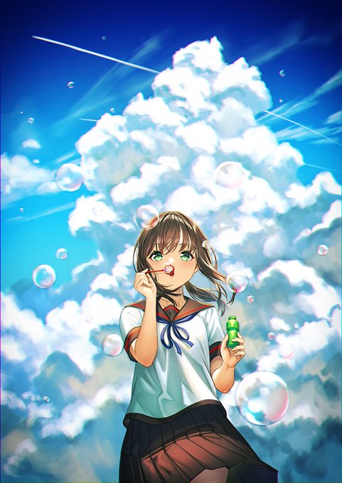 「飛行機雲 セーラー襟」のTwitter画像/イラスト(人気順)