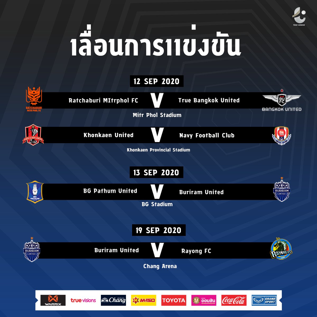 ยืนยันการเลื่อนไทยลีก