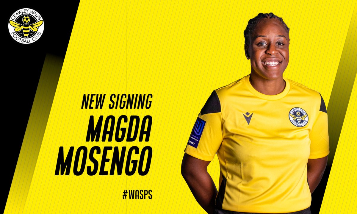 OfficialTAKFA's tweet photo. Very pleased to announce  @_MagdaMosengo has signed to @CrawleyWaspsLFC

Absolutely buzzing to see Magda come alive at Crawley Wasps and such a great young woman. https://t.co/99akkcvfbq