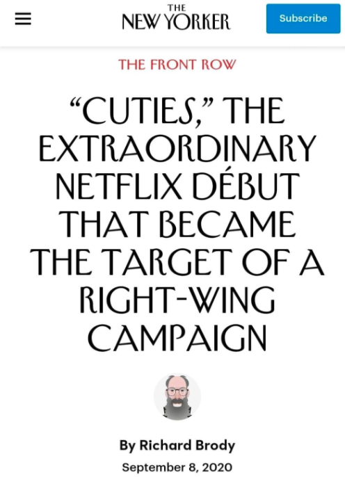 Per "normalizzare" la #pedofilia, il The New Yorker scrive in merito alle critiche mosse al film sulle bambine in abiti succinti apparso su #netflix: "se criticate quel film di #Netflix siete di destra". Mercenari sfacciati senza dignità! Giù le mani dai bambini!