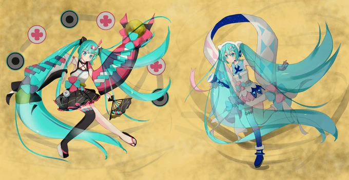 この前描いた夏冬ちゃんを屏風のように合わせてみたのでご堪能ください
#マジカルミライ2020 