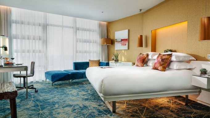 Along with a spacious king-size bed our Executive King rooms have a bigger seating area with luxurious chez lounge, and an enhanced bathroom with its own standalone bathtub and separate double monsoon power shower. The perfect place to wind down after exploring Killiney Strand