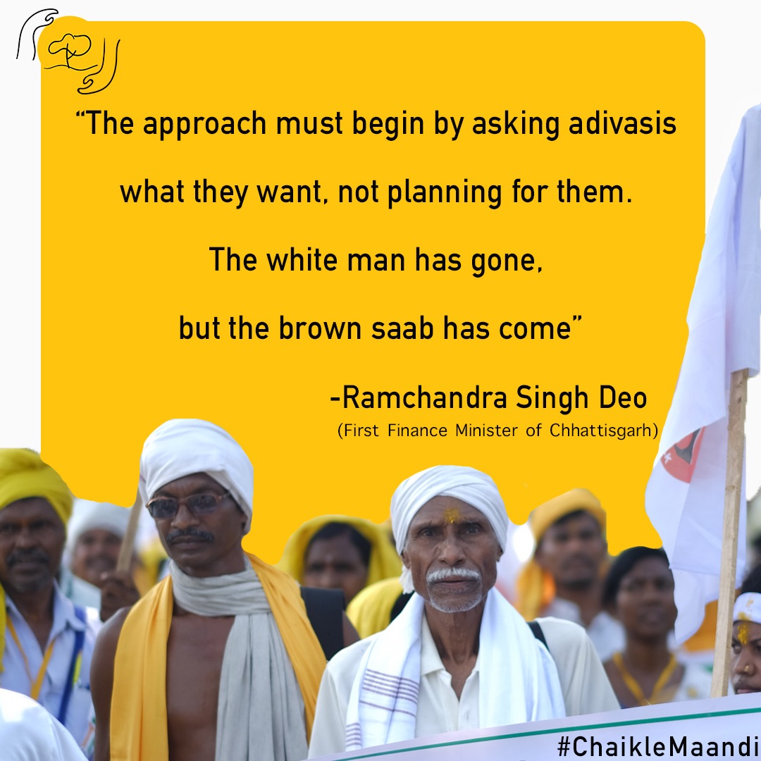 ChaikleMaandi's tweet photo. Let's all stand by the people of Bastar &amp; engage in dialogue to work toward peace. It is time to break the silence. The people of Bastar have started a movement against violence, it is time we join them.
#BastarPeaceDialogue  #ChaikleMaandi #ChuppiTodo #SukhShantiBaithak #Bastar https://t.co/F0oa4Rqplq