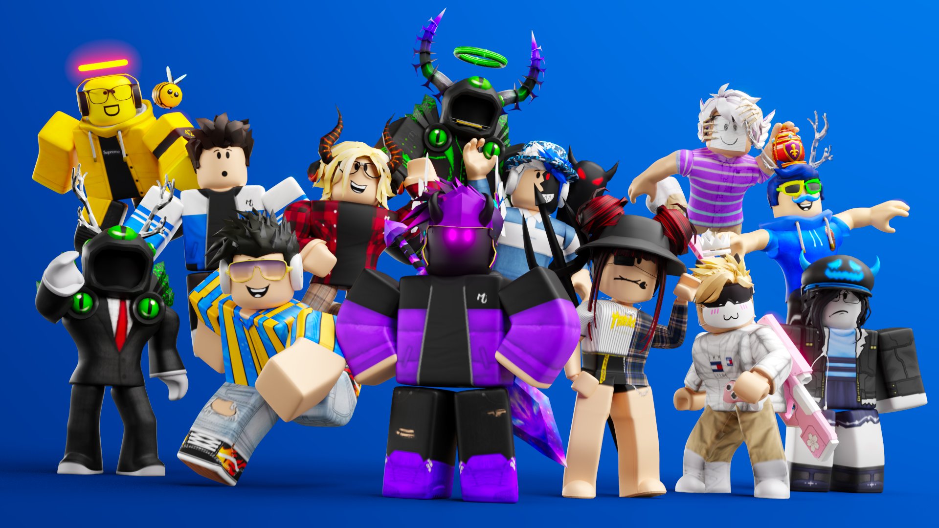 New 2017 ROBLOX Logo Wallpaper 2: Blocky Team Up by Meenit.deviantart.com  on @DeviantArt