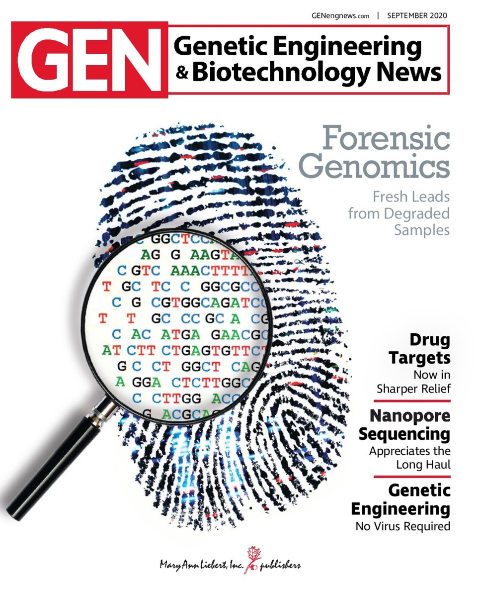 GENbio's tweet photo. Read our digital edition of our September 2020 issue. We explore forensic genomics, drug targets, nanopore sequencing,  genetic engineering, and more! https://t.co/zFLDPsQZ8M #forensics #forensicgenomics #nanopore #geneticengineering https://t.co/DFjSZ91YMU
