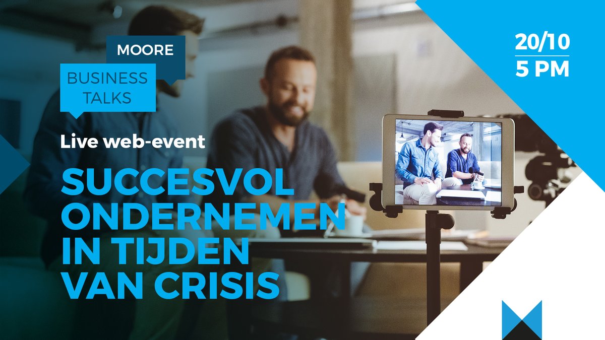 Moore_Belgium's tweet photo. Tijdens de eerste editie van Moore Business Talks praten we met ondernemers over de positieve impact van Corona op hun onderneming. Bekijk en beluister 3 inspirerende cases tijdens het live web-event op 20 oktober om 17u. Registreer nu alvast via deze link https://t.co/EuRwopxWdI https://t.co/YePRyq4s1H