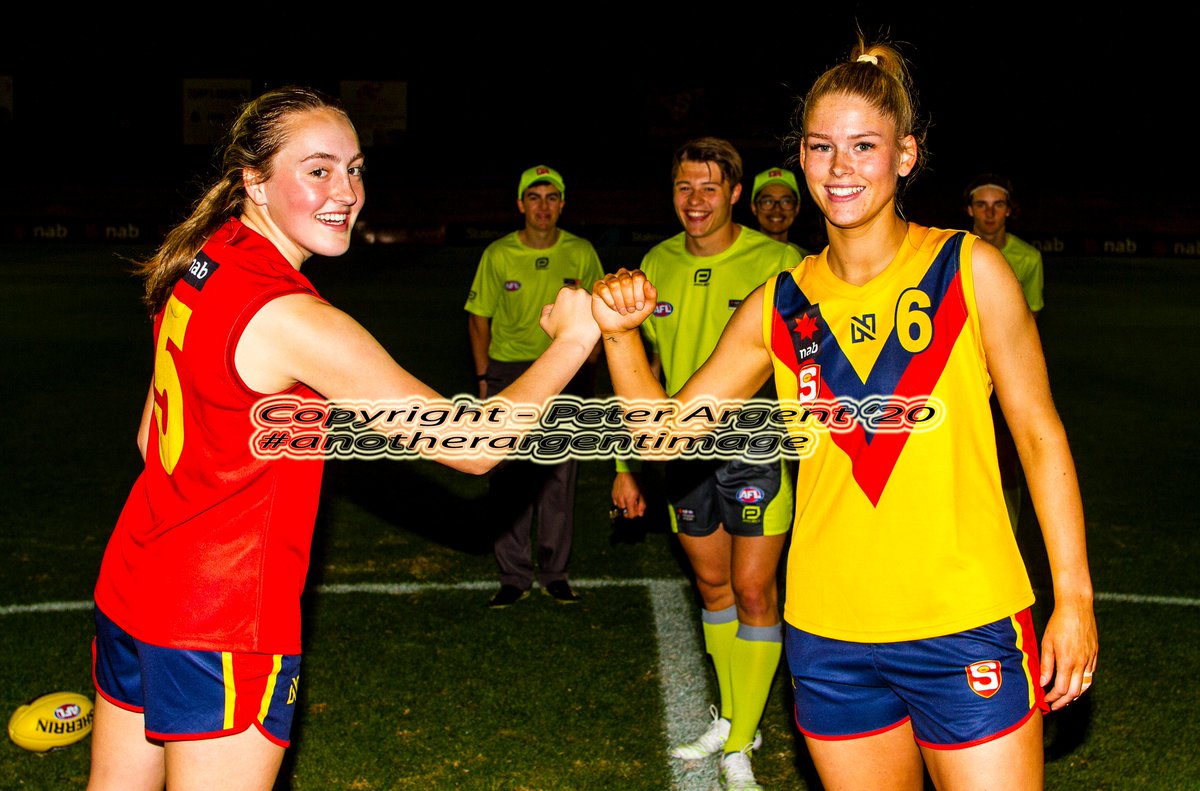 Captains leading the teams into battle in the inaugural SANFL Women's All Stars game. 
#anotherargentimage