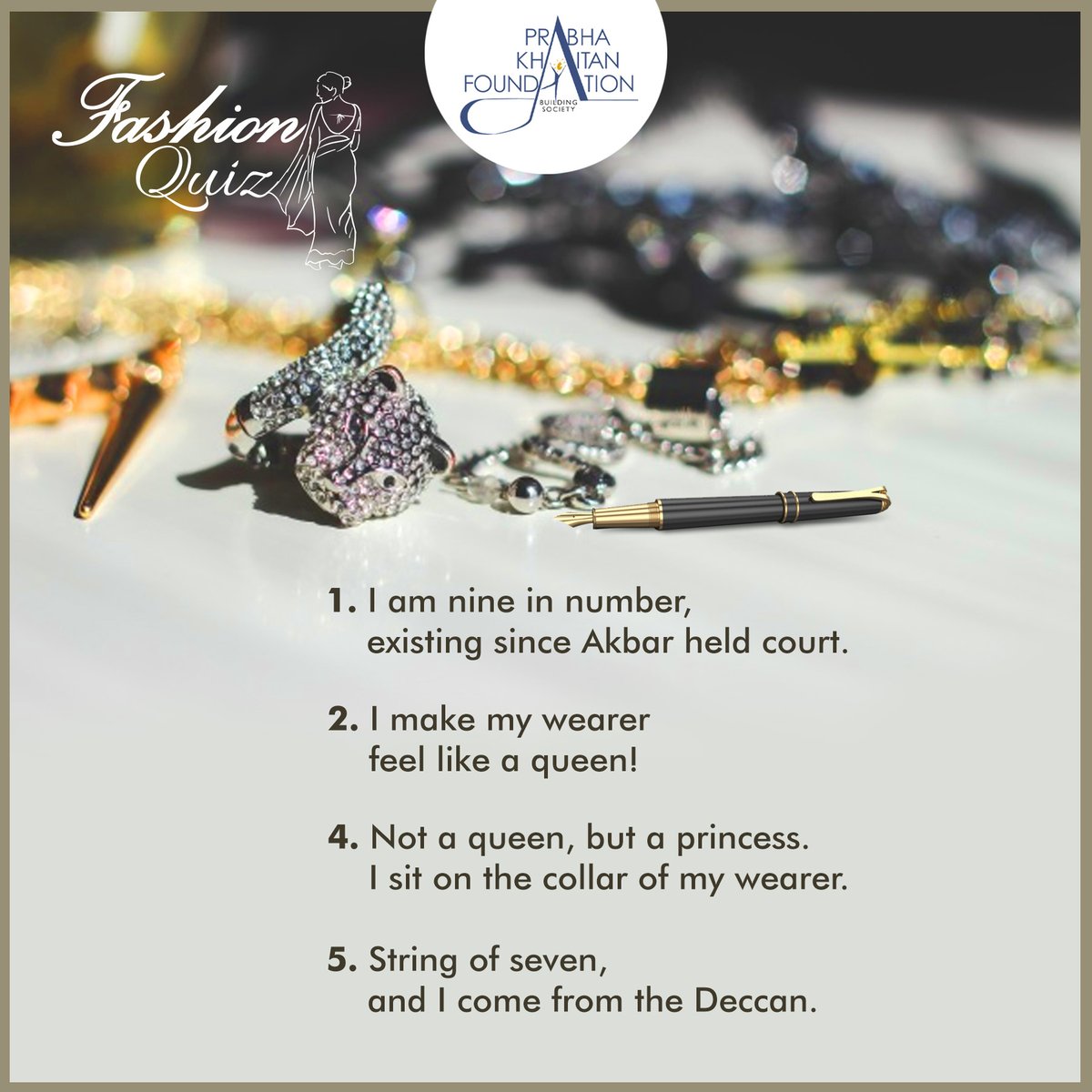 FoundationPK's tweet photo. (1/2) #FASHIONCONTESTALERT
Can you guess the names of these necklaces from the clues of the Prabha Khaitan Foundation #FashionCrossword? https://t.co/LN7f54HJWB