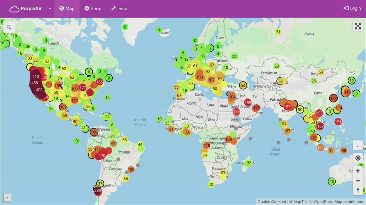 Качество воздуха онлайн карта