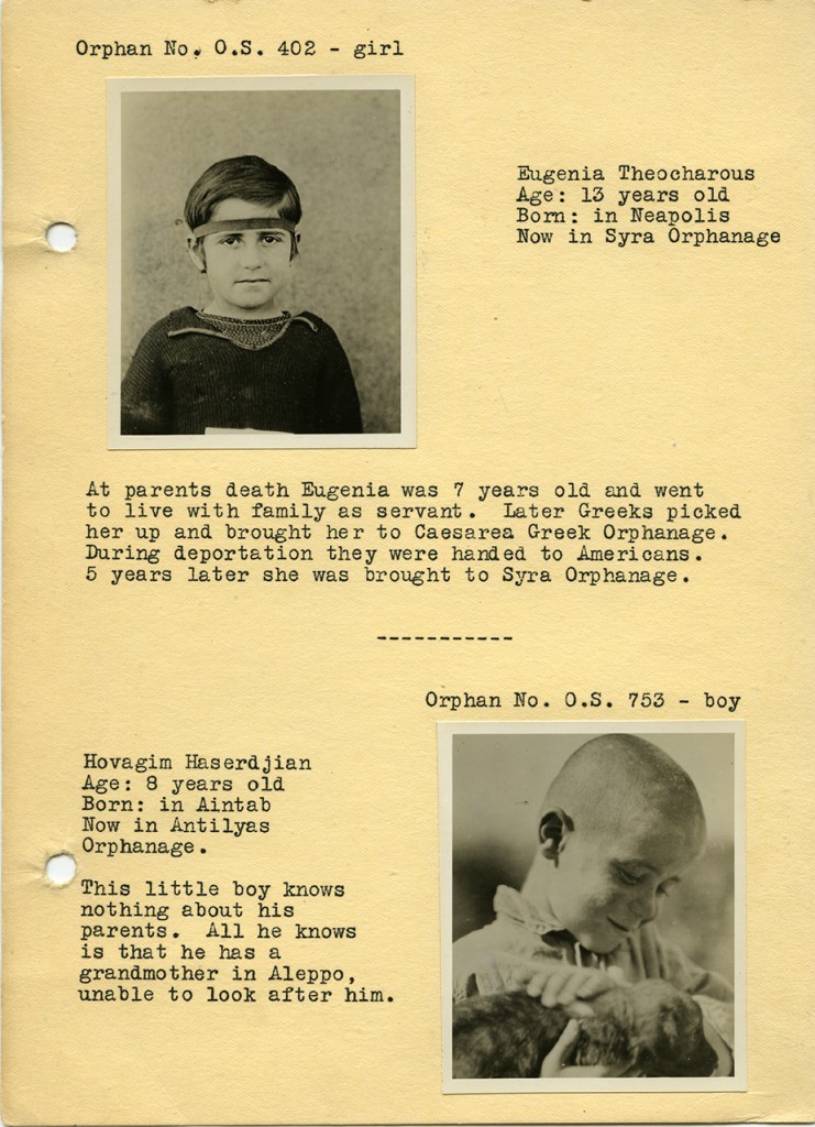 Biographies of orphans from the archives of Near East Relief, an American organization that sheltered thousands of Armenian, Assyrian, and Greek orphans of genocide.