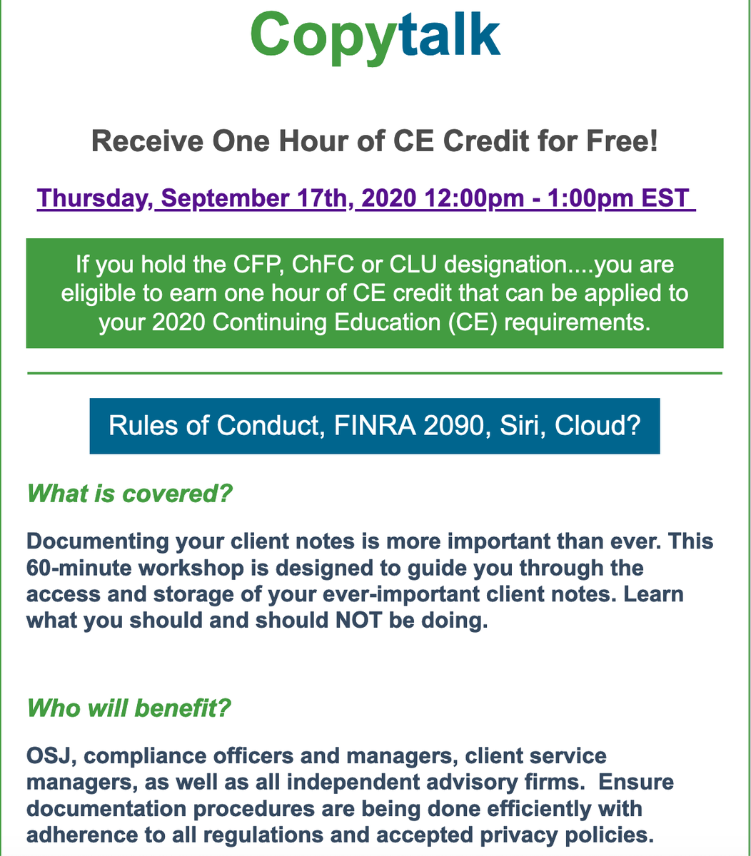 CopytalkUSA's tweet photo. Receive One Hour of CE Credit for Free! Register below. 

https://t.co/NTDCXVXWNA https://t.co/SRnOnVeFuM