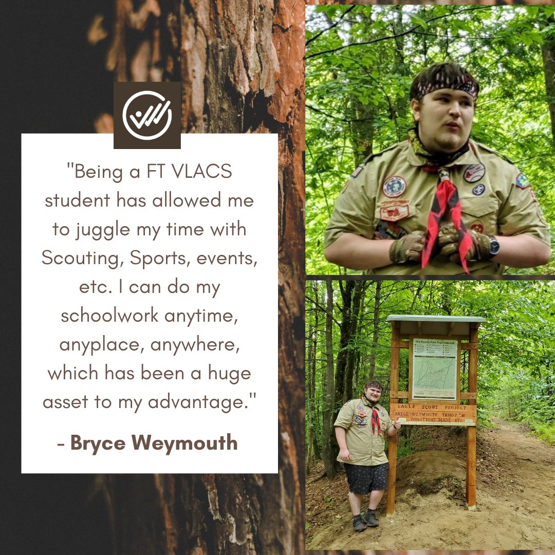 VLACS's tweet photo. A full-time VLACS student, Bryce Weymouth recently completed his Eagle Scout community service project building a kiosk with a trail map in Moody Park in Claremont, NH!
Awesome work, Bryce! If you live in the area, definitely go check it out!! #VLACS #StudentShowcase https://t.co/eybMDLQWXc