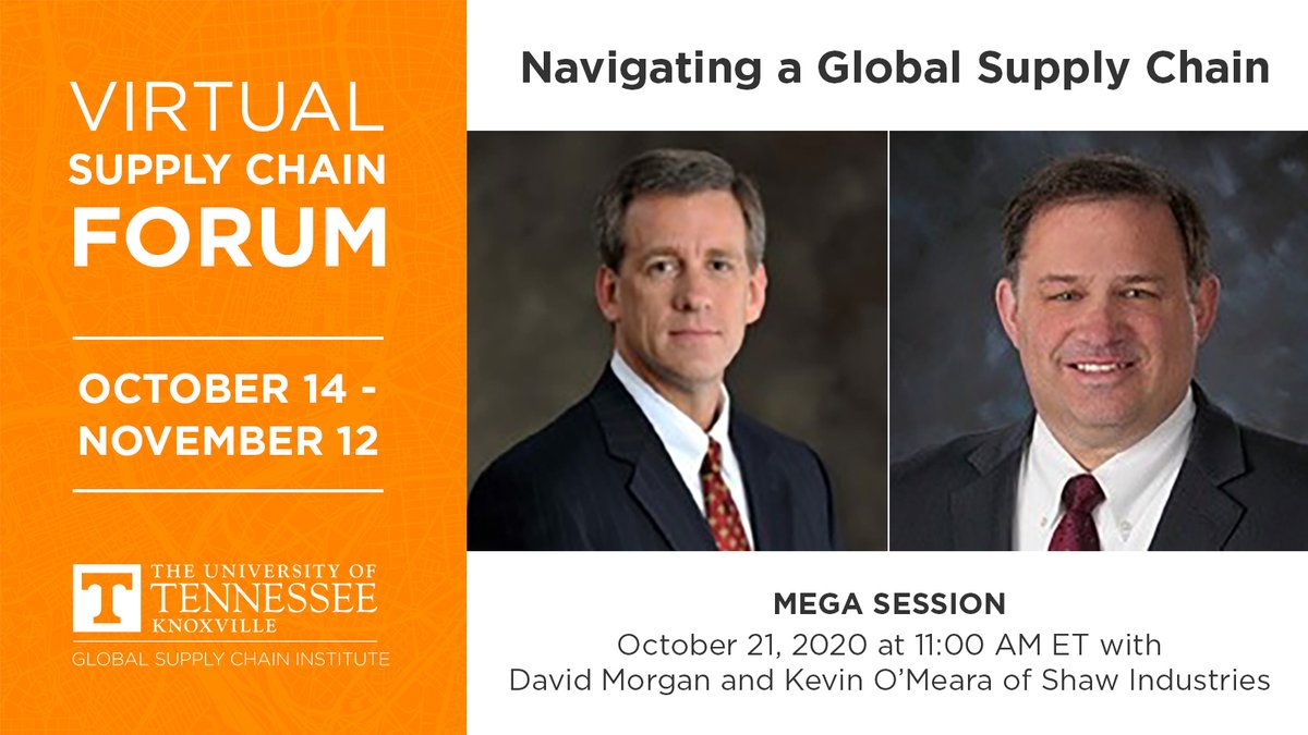 GSCInstitute's tweet image. On Oct 21, David Morgan, Executive VP of Operations, and Kevin O’Meara, VP of Integrated Supply Chain at #GSCIPartner, Shaw Industries, will present a #MegaSession on identifying &amp;amp; developing supply chain talent that can adapt to changing market dynamics.
…all-supply-chain-forum.eventbrite.com