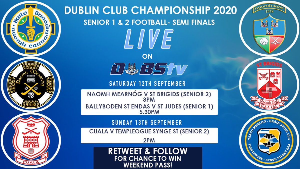 Who wants to win a weekend pass to watch the below #DSFC1 &amp; #DSFC2 semi finals LIVE on DubsTV? 

Simply RT &amp; Follow to enter. We'll pick a winner in the morning!