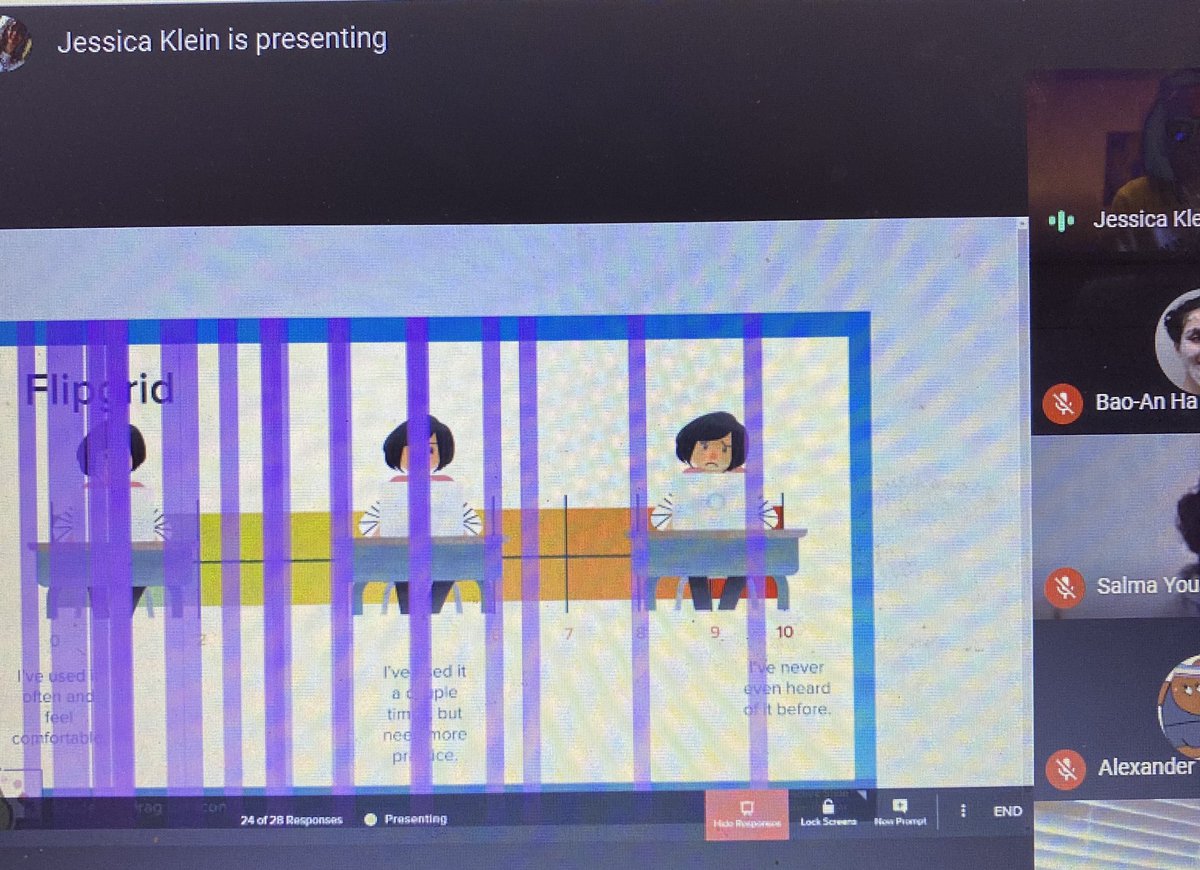 Great idea! This morning I watched <a href="/TheRealMrsKlein/">Jessica Klein</a> use <a href="/PearDeck/">Pear Deck Learning</a> to assess her students prior experience with @Flipgrid.