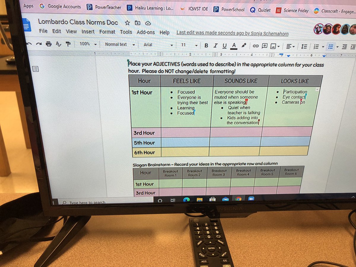 MrsMLombardo's tweet image. These @BeachMiddle Ss know what they value in a learning environment and giving them the opportunity to discuss in small groups and share them is a very powerful tool!  We create class slogans on Monday!
#8Blue #BMS #Everyonebelongshere