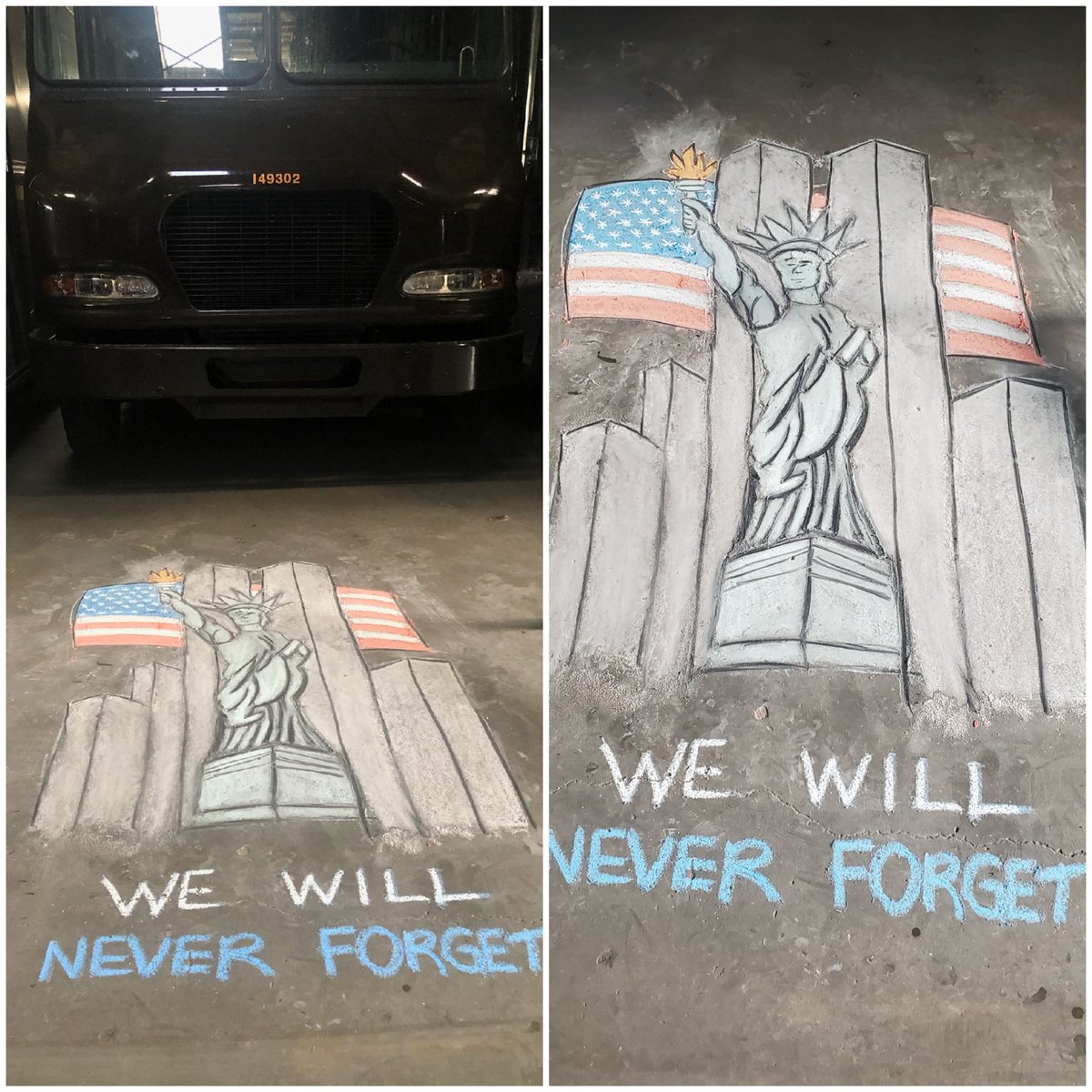 UPSers in Tampa FL will Never forget 9/11.  Thank you to our UPS veterans who serve and have served!  Southeast driver and safety team member Mike P, drew this awesome image!!
<a href="/JDMyrick1/">J.D. Myrick</a> @FloridaUPSers <a href="/doctorlenski/">Dennis Lenski</a> 
#floridaupsers #upstampa #NeverForget911