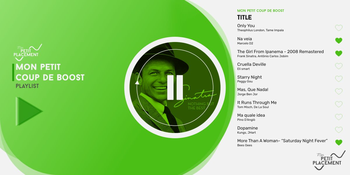 Tu commences à piquer du nez devant ton écran ? 💤 Pour booster ta fin de journée et ensoleiller ton week-end l’équipe de Mon Petit Placement t’a concocté une #playlist pleine de vitamine C ! 🍊
Dis-nous le morceau que tu as préféré en commentaire ! 👇
open.spotify.com/playlist/355AM…