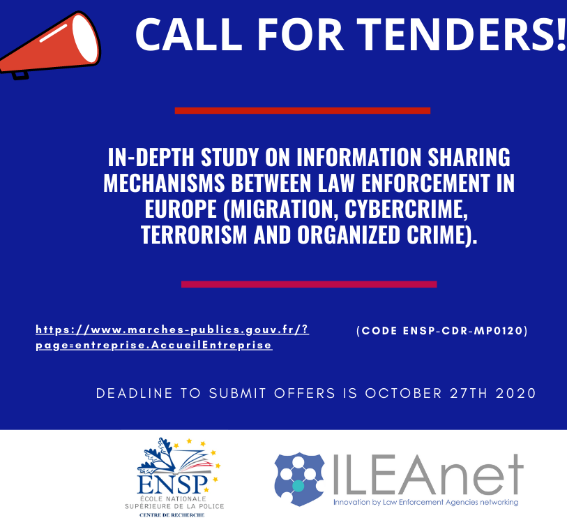 ILEAnet_project's tweet photo. #ILEAnet #CRENSP #EUtender on Information sharing mechanisms between #LEAs in Europe. To apply see https://t.co/9UkNUWV8yo Deadline 27 October 2020 https://t.co/1upKDM4lbj