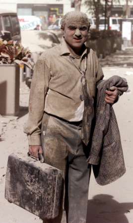 and the people helping each other and surviving together, and the families of them all. What we don't forget is people coming together in the face of death, confusion and fear, treating each other like breathing, thinking, intelligent human beings, trying to save one another