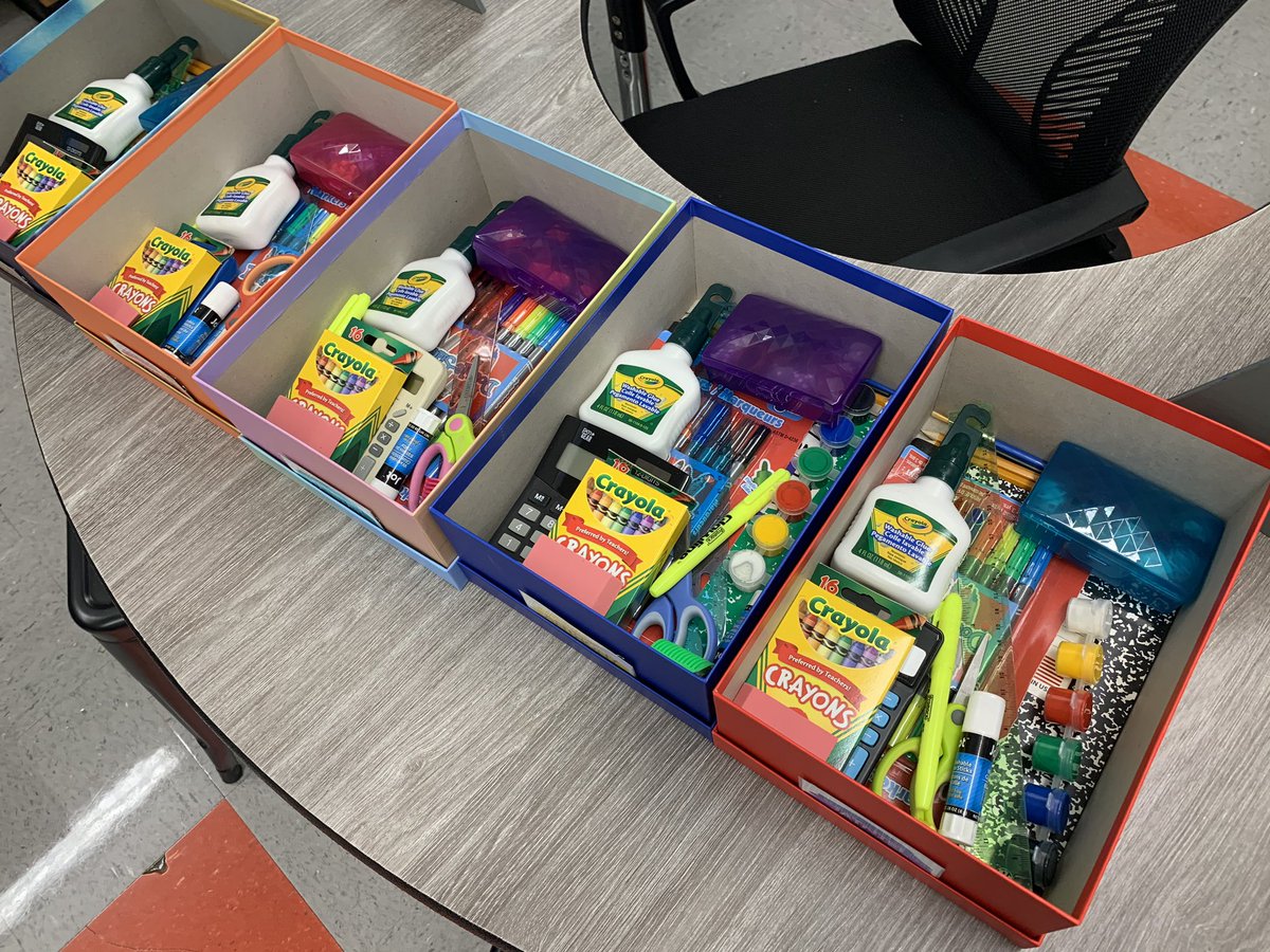 Ms_Makevich's tweet photo. We’re ready for you! From individual supply bins, to plexiglass dividers, labeled seats, an air filter, scheduled fresh air masks breaks, unlimited hand sanitizer, and most importantly, a positive attitude.. we think we covered it all! Can’t wait to see you! #tpsprepares https://t.co/xMwzZtrjRv