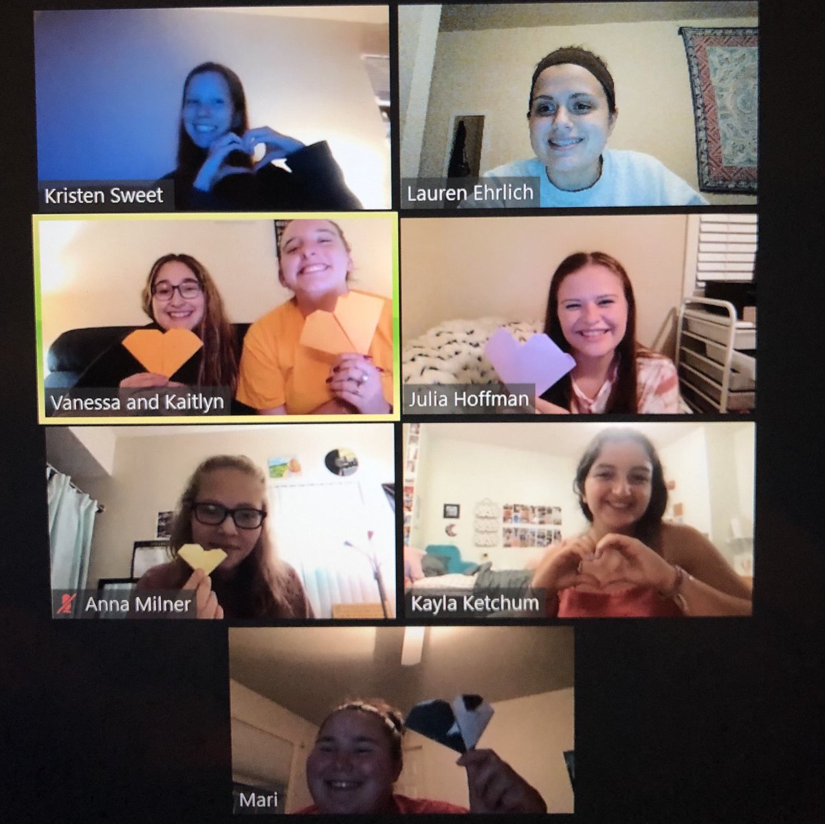 Our first meeting of the semester last night! One of our new members showed us how to make paper hearts❤️