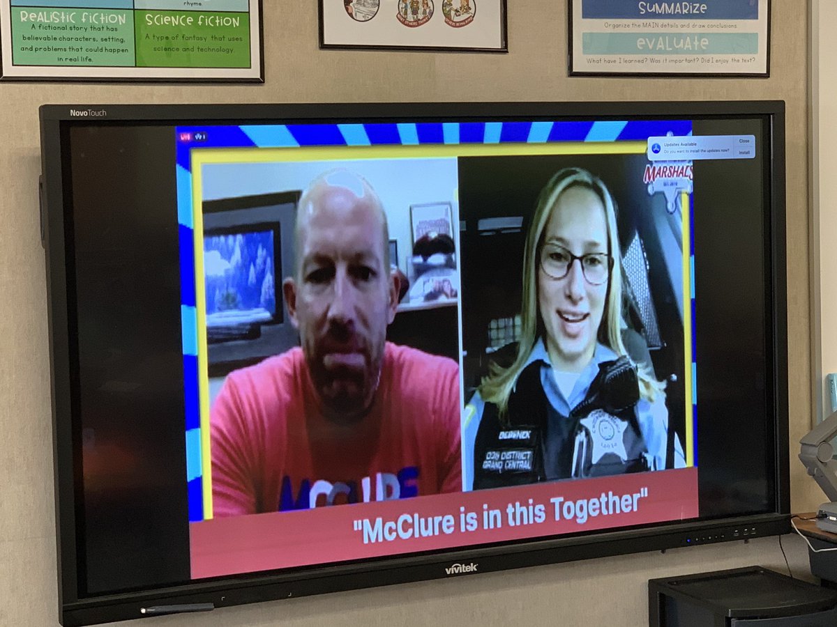 ToniPrice2's tweet photo. Patriot’s Day at McClure! I love that we are still able to celebrate virtually with our students and hear stories from first responders! @McClureMarshals https://t.co/6UbMXqHaoa