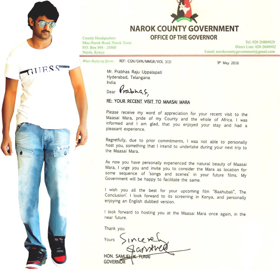 TrendsPrabhas's tweet photo. Kenya Govt Letter 👌
#41DaysToRebelStarBday #Prabhas https://t.co/G3gj7vbqDC