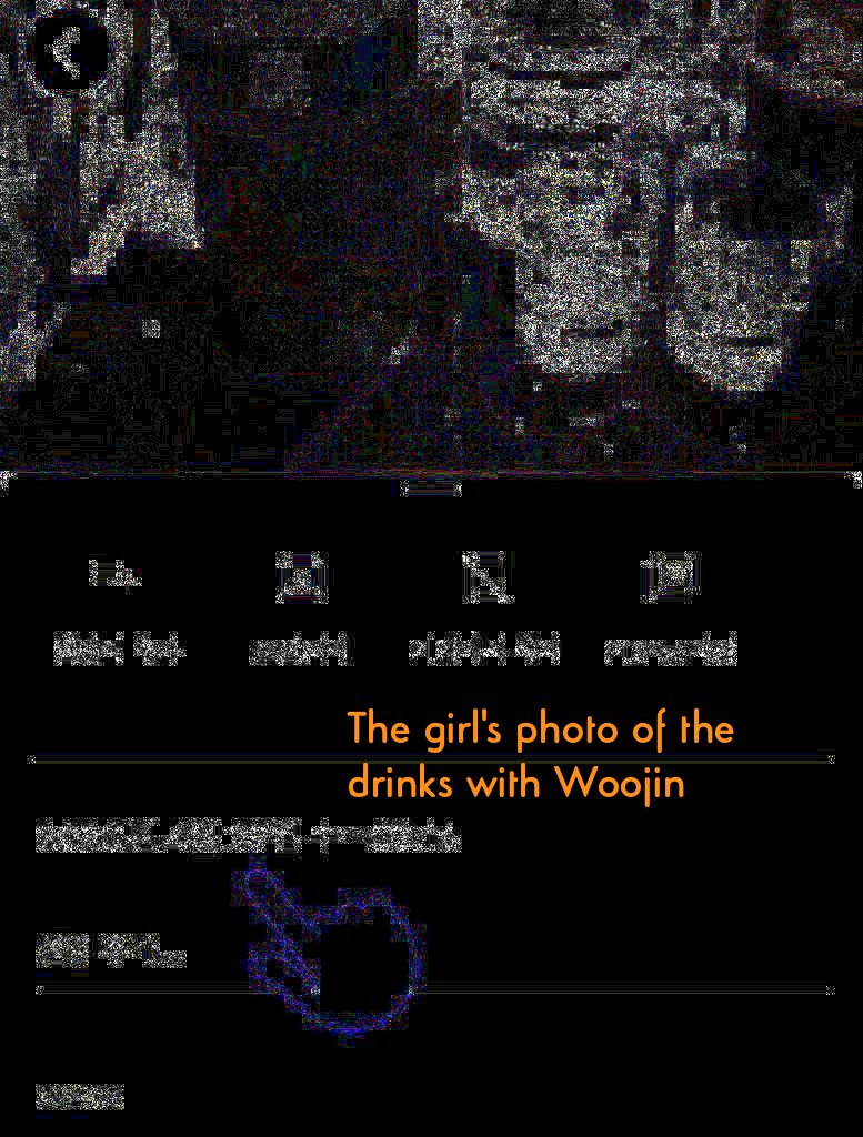 Following  @Qp1qsOkw2xQY0IK's story about "Southsid* Parlor" from where we have photos of the table and presumably Kim Woojin in the scene. The photos need to be checked for veracity, so users in this platform took their time to do so, and so I did: