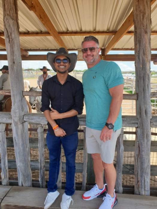 TechnologyBall's tweet image. #TechBall Terabyte Sponsor @C2Xcel is a proud supporter of Tech Ball and their CEO Jim McNeese also participates in our UTD Mentor program. Jim went above and beyond the suggested program engagement and ventured to Ft Worth with his Mentee Prateek to enjoy some Texas fun.