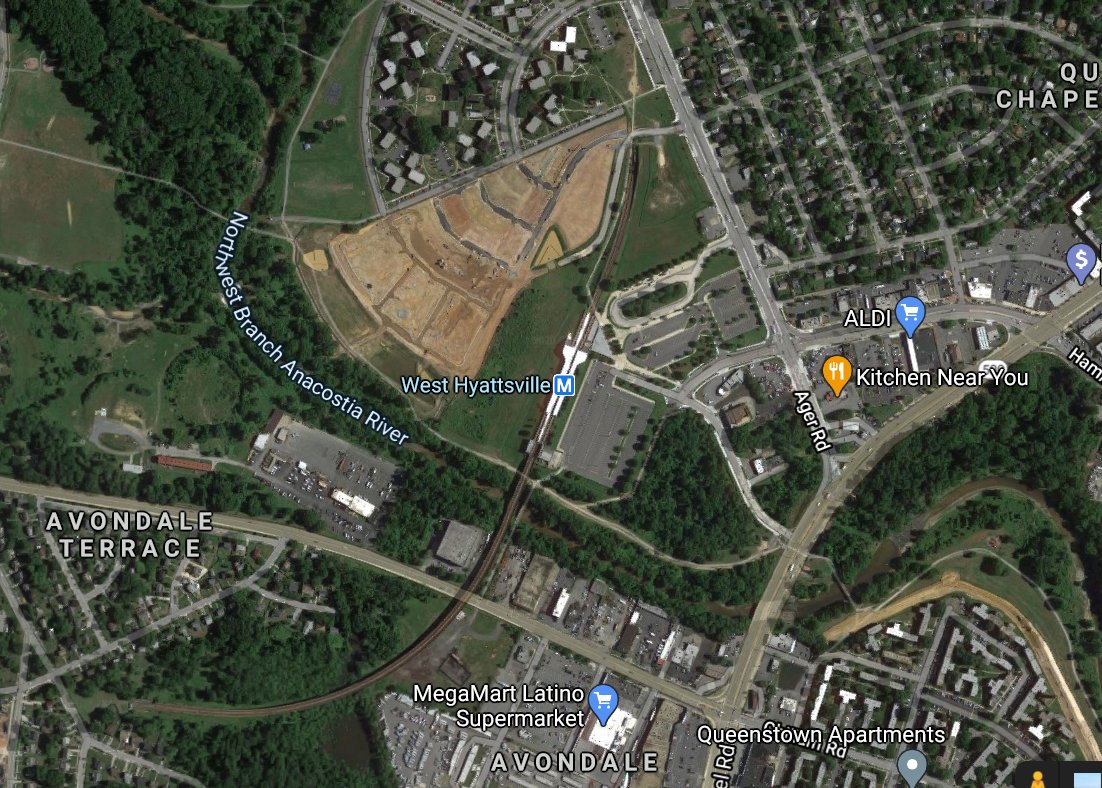 Green Line (north) nominees:West Hyattsville (7 stops away)College Park (9 stops)Greenbelt (10 stops)