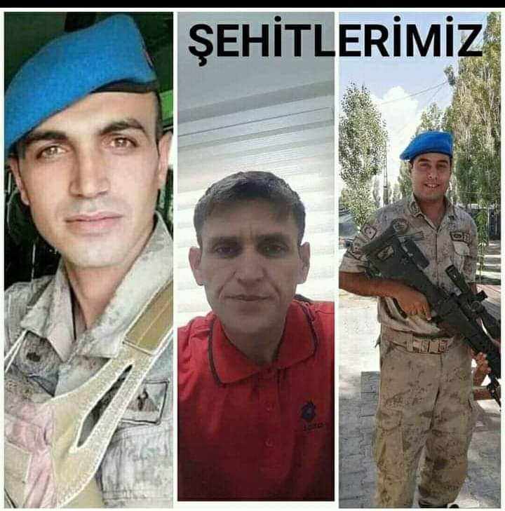 VAN ÇATAKTA YÜRÜTÜLEN OPERASYONDA ÜÇ ASKERİMİZ ŞEHİT OLDU.Yzbş Mahmut Top Uzm çvş Sezer Uçar Uzm çvş Y.Hamza Uyar Allah rahmet eylesin Mekanınız cennet olsun yiğit🤲kardeşlerim birer Fatiha Suresi okuyalım 😔🤲🇹🇷