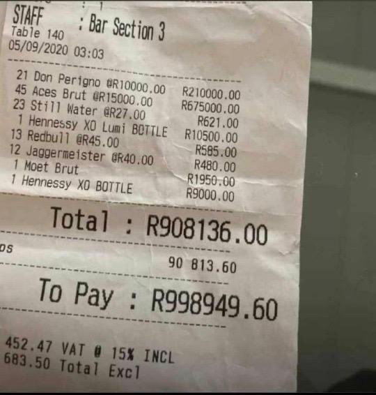 Friend sent me this. Promised me it is that this was a@senior public servants bill. Please advise if I should still pay tax. Or@buy my own bottle on the company account.