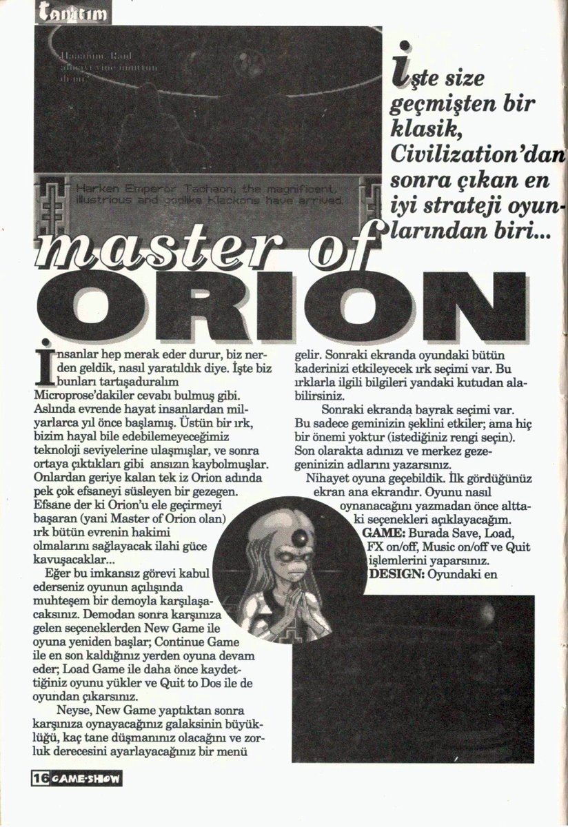 GameShowTR's tweet photo. #GameShow #GameShowTR
#YedinciSayı #Issue7
#Eylül1995 #September1995
Master of Orion
#MasterofOrion 🛰️
#Strateji #Strategy #TurnBasedStrategy
#SimTex @micro_prose
https://t.co/ZsQgOpHjLE
https://t.co/YzDOmmG1sd https://t.co/5yGNHkkd84