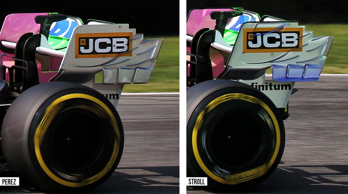 Nella giornata di oggi, Racing Point ha provato sulla vettura di Stroll un nuovo pacchetto di aggiornamenti, testando delle pance completamente riviste e un'ala posteriore con endplate modificati  #TuscanGP